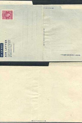 AP1d 6d Purple Airmail Lettersheet Greenish creamy tinged paper