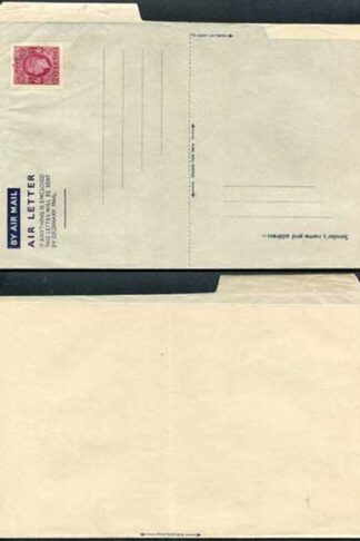 AP1d 6d Purple Airmail Lettersheet Greenish creamy tinged paper