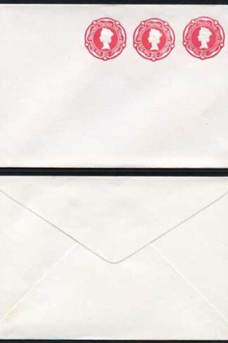 ESC966B THREE 2 1/2d Carmine Stamped to Order Envelope mint