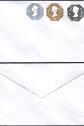 RSP25 1.5p Black and 4p Bistre and 17.5p Grey Stamped to Order Registered Envel