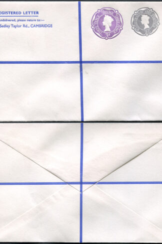 RSP16 2/- Grey and 3d Violet Stamped to Order Registered Envelope