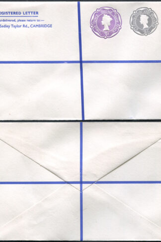 RSP16 2/- Grey and 3d Violet Stamped to Order Registered Envelope