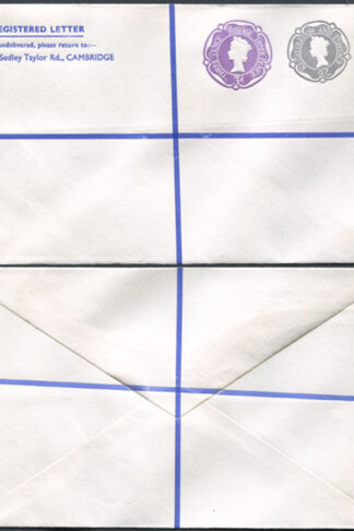 RSP16 2/- Grey and 3d Violet Stamped to Order Registered Envelope