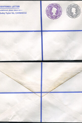 RSP16 2/- Grey and 3d Violet Stamped to Order Registered Envelope