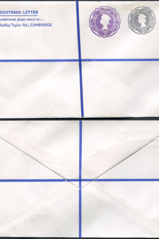 RSP16 2/- Grey and 3d Violet Stamped to Order Registered Envelope