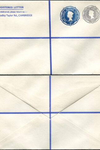 RSP15 2/- Grey and 1d Blue Stamped to Order Registered Envelope