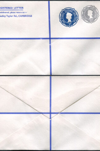 RSP15 2/- Grey and 1d Blue Stamped to Order Registered Envelope