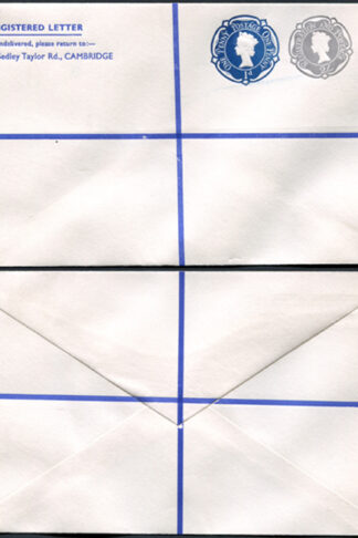 RSP15 2/- Grey and 1d Blue Stamped to Order Registered Envelope