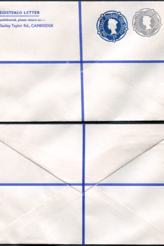 RSP15 2/- Grey and 1d Blue Stamped to Order Registered Envelope
