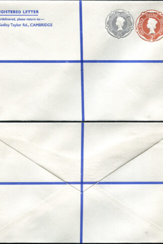 RSP18 2d Brown and 2/1 Grey Stamped to Order Registered Envelope