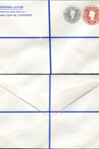 RSP18 2d Brown and 2/1 Grey Stamped to Order Registered Envelope