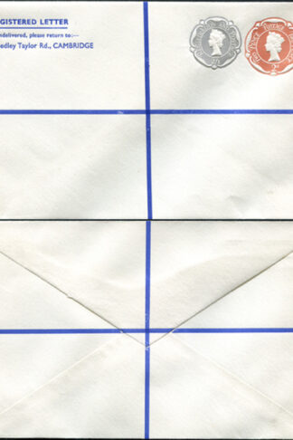 RSP18 2d Brown and 2/1 Grey Stamped to Order Registered Envelope