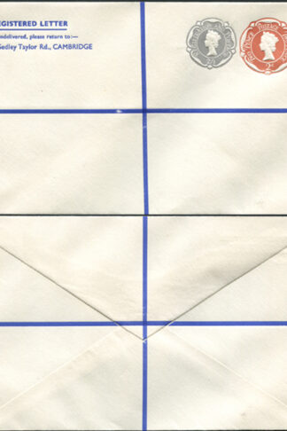 RSP18 2d Brown and 2/1 Grey Stamped to Order Registered Envelope