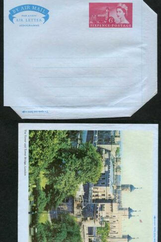 APS4 6d Pictorial View of the Houses of Tower Bridge Air Mail Letter Sheet Mint