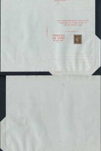 ASP21 5d Brown Stamped to Order Forces Letter Sheet Format CF Mint RARE