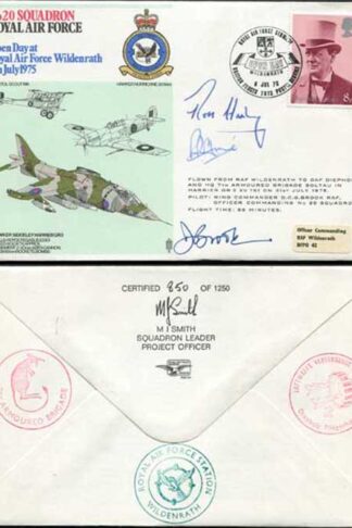 RAF34c No.20 Squadron RAF Signed by D.C.G. Brook and P.B. Hine R.P. Harding (A)