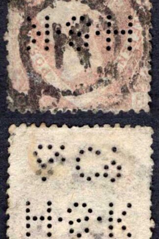 1 1/2d Rose (CH) Plate 3 Perfin HSK and Co H.S.King and Co (K) Private Pmk