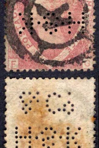 1 1/2d Rose (FG) Plate 3 Perfin HSK and Co H.S.King and Co (K) Private Pmk