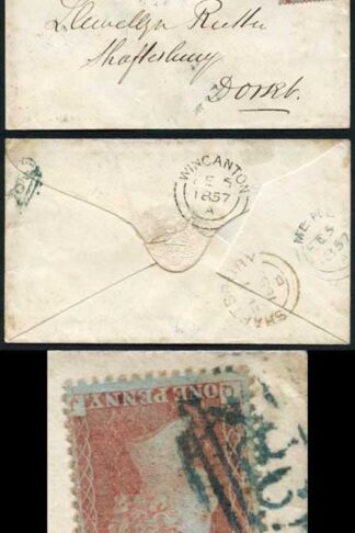 Penny Star (QJ) 984 MERE Postmark in Blue on Cover