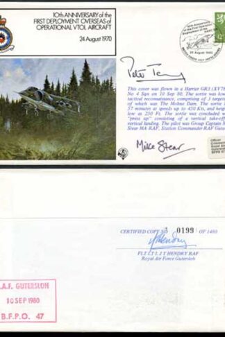 FF15c 10th Ann 1st deployment Overseas Signed by Gp Capt and Air Marshal (B)