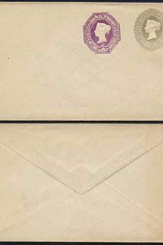 ESC145 QV 2 1/2d Grey Blue and 6d Purple (20.10.92) Compound Envelope Mint