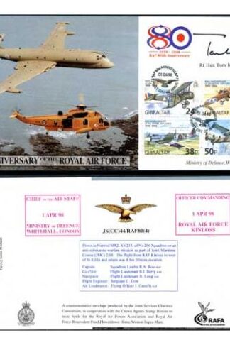 JS(CC)44g 80th Ann of the Royal Air Force Signed by Rt Hon Tom King