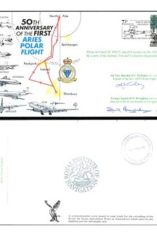 JS(CC)6c 50th Ann 1st Aries Polar Flight Signed D.C McKinley D.W Broughton (A)