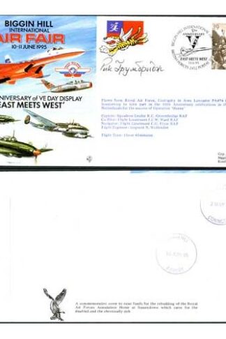 JS(CC)1b 50th Ann of VE Day Display East Meets West Signed Cover