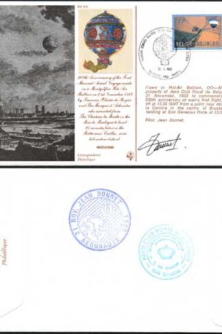 AC8b 1st Manned Aerial Voyage Singed by Pilot Jean Donnet (A)