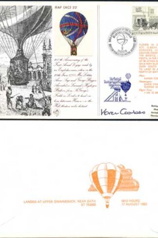 AC22b 200th Ann 1st Flight by an English Woman Signed by Karen Coombes