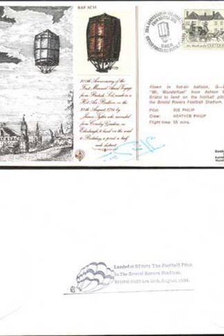 AC11a 200th Ann 1st Flight from British Soil Signed by Pilot Joe Philip (A)