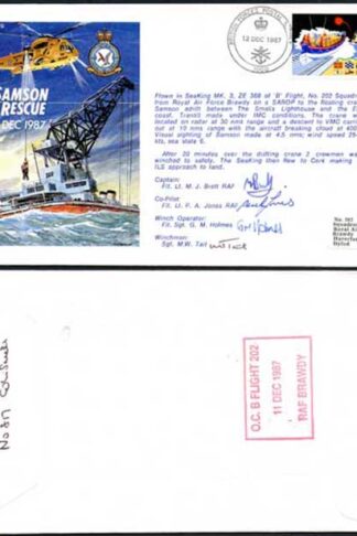 RD12a Samsom Rescue Signed by all 4 Members of the Sea Kings Crew