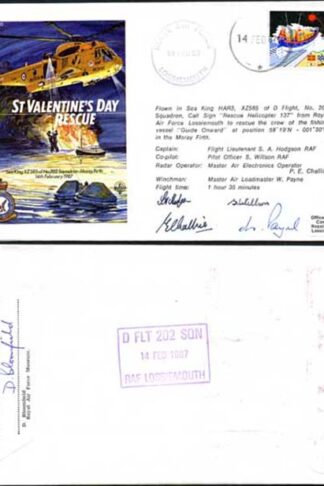 RD10a St. Valentines Day Rescue Signed by all 4 Members of The Sea King Crew