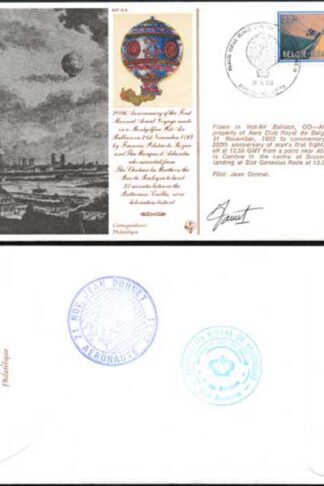 AC8b 1st Manned Aerial Voyage Singed by Pilot Jean Donnet (B)