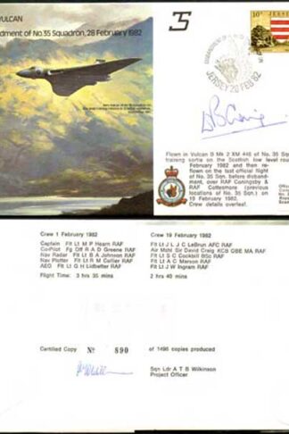 B42c Avro Vulcan Disbandment of No.35 Sq Signed ACM Sir David Craig (B)