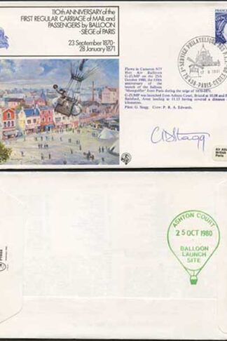 FF25b 1st Regular Carriage of Mail and Passengers by Balloon Pilot Signed