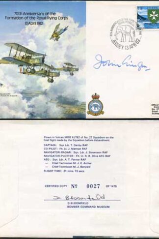 B6c 70th Ann of the Formation of the RFC Signed by Sir John Gingell (D)