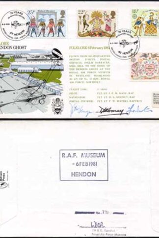 RFDC1 Folklore The Hendon Ghost Signed by Pilot - Navigator Postal Courier