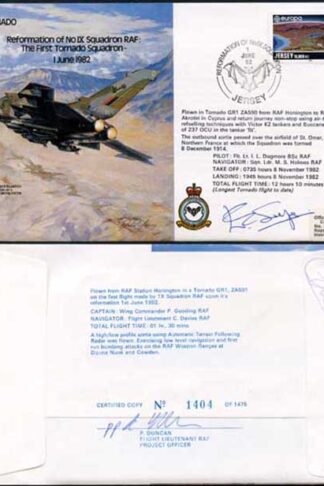B45c No.9 Sqn as the 1st Tornado Sqn Signed by EC Selfe and JD Melrose (C)