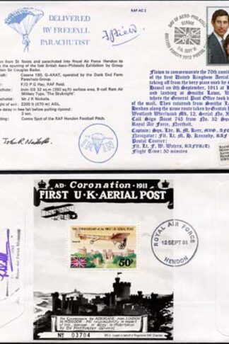 AC2c 70th Ann 1st UK Aerial Post Hendon and Windsor Double Signed