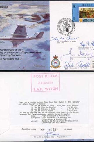 B40c Breaking Record of Return from London to Capetown Signed Cover
