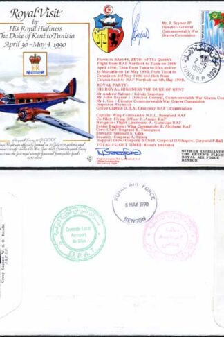 RV14c The Duke of Kent to Tunisia Signed by Mr J. Saynor and N.E.L. Beresford (