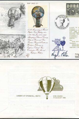 AC21b 200th Ann 1st Air Fatality Pilot Signed