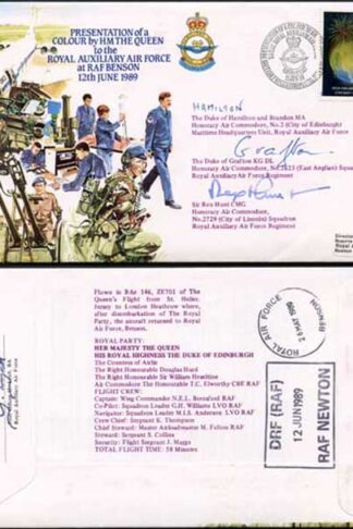AC37d Royal Auxiliary Air Force Covers Signed Duke Hamilton Grafton Sir Rex Hun