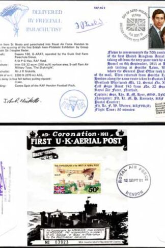 AC2c 1st UK Aerial Post Signed by Mr J.R. Nickolls and Frances J Field