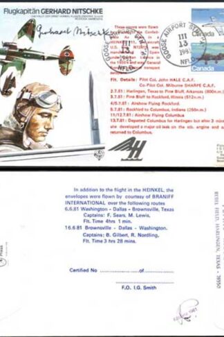 TP16c Flugkapitan Gerhard Nitschke Signed by Himself (B)