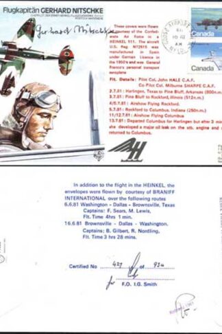 TP16c Flugkapitan Gerhard Nitschke Signed by Himself (C)