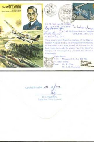 ES16c Air Chief Marshal Sir Basil E. Embry Signed by VPs of RAFES