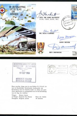 ES33c Escape from Arnhem Signed by Sir John Hackett and 3 Resistance Workers