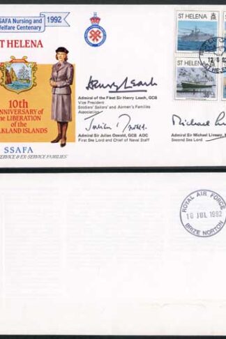 AC64 10th Ann Liberation Falklands Signed by 3